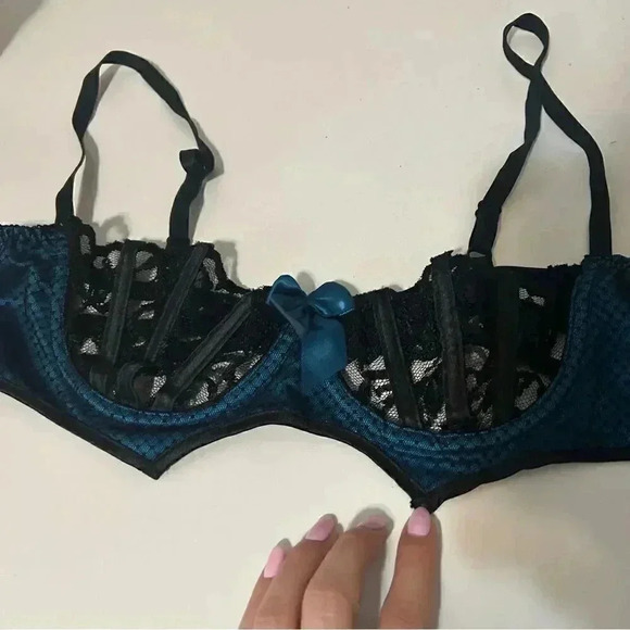 Shirley of Hollywood vintage inspired balconette lace  caged bralette 36 - Picture 4 of 7